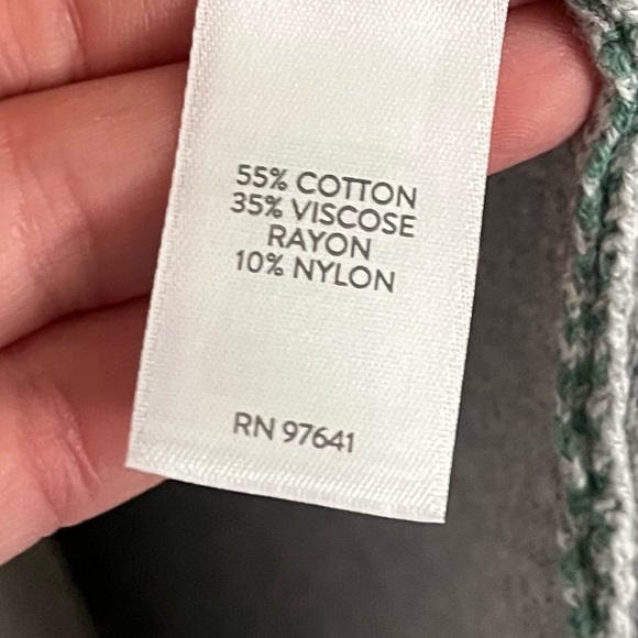 J Jill • Green Chevron Knit Button-Up Cardigan - Picture 6 of 6